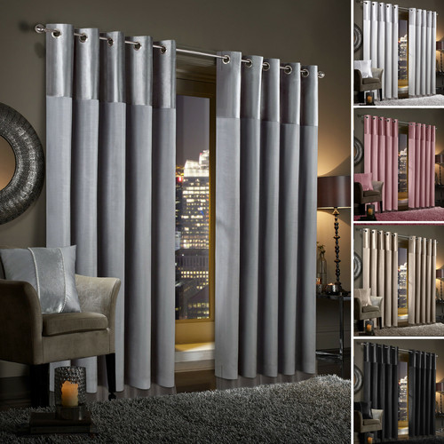 Crushed velvet band curtains - velvet,