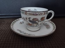 Wedgwood Bone China Kutani Crane Tea Cup & Saucer Duo  UNUSED 1st Quality