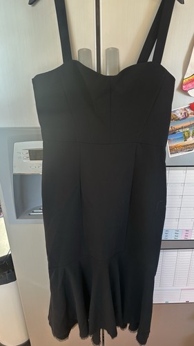 Zara frey fray hem - black, midi