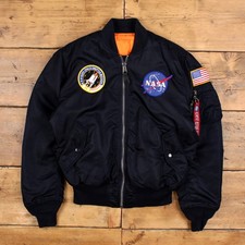 Vintage Alpha Industries Bomber MA-2 Jacket USA Made M Mens 00s Black