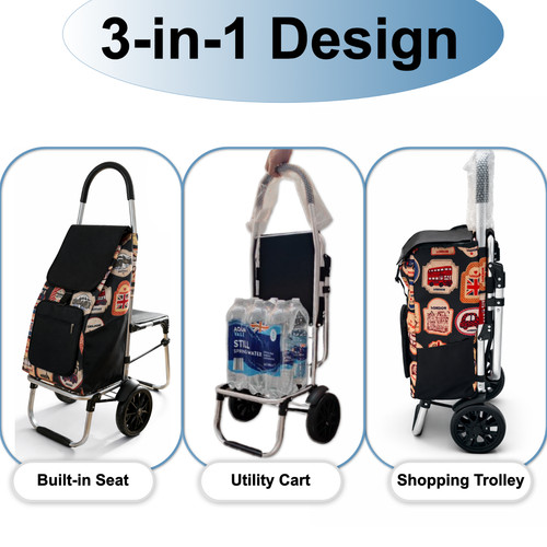 Foldable shopping trolley - foldable,