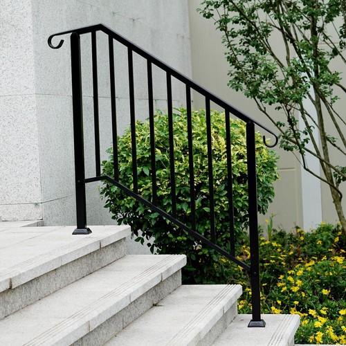 Outdoor black steel handrail - outdoor,