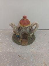 Miniture Porcelain Ornamental Mouse House Tea Pot