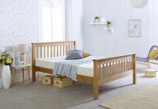 Solid Pine Somerset Bed Frame – Rustic Waxed, Underbed Drawer/Trundle Compatible