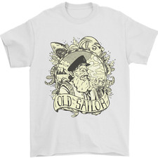 Old Sailor Octopus White Shark Captain Mens T-Shirt 100% Cotton
