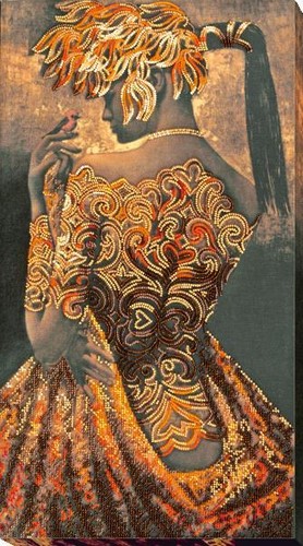 Bead embroidery kit gold - bead,