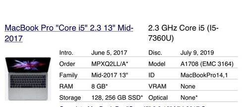 Macbook pro a1708 2017 - macbook,