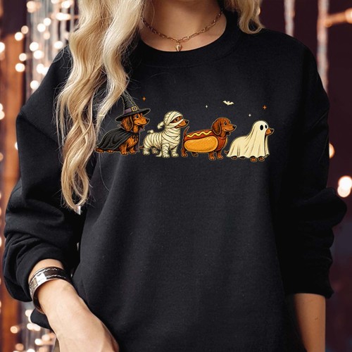 Dachshund halloween sweatshirt - dachshund,