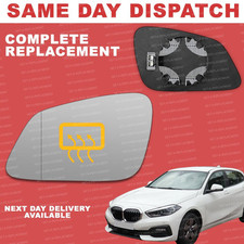Left passenger mirror glass BMW 1 Series F40 2019-2024 Wide Angle Heated