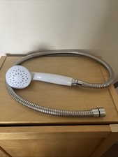 Triton AMBER Shower Head White Single Spray - Dia: 70mm / 2.76 inches & Hose New