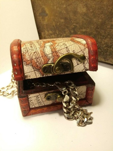 Treasure chest map jewelry box - chest,