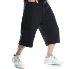 Men Denim Shorts Loose Cropped