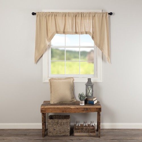Burlap vintage swag curtain - vintage,