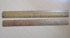 2 Old Wooden 12" School Rulers Retro Desktop Craft