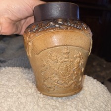 Antique English Salt Glazed Stoneware Tobacco / Apothecary Jar - 6"