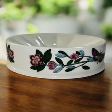 Portmeirion Botanic Garden Rhododendron Dragonfly, Butterfly Oval Soap Dish 6”