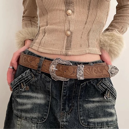 Vintage puleather men belt - vintage,