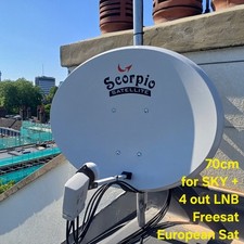 Satellite Dish Quad LNB for Sky / Sky HD / Freesat HD / Multiroom / Hotbird ETC