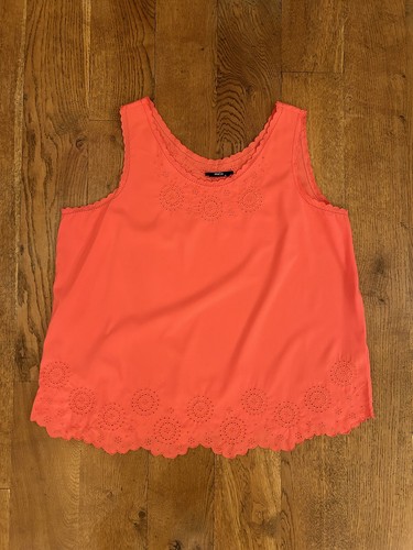 Embroidered frilled vest top - embroidered,