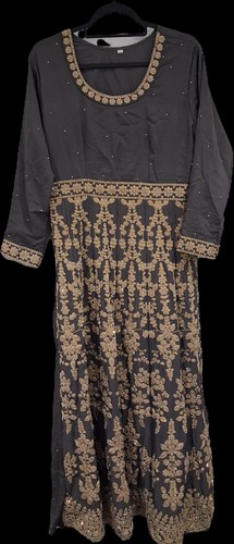 Grey gold embroidered asian - &,