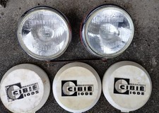 Cibie Super Oscars - Pair of Original 70's 7 Inch Spotlights with 3 Covers