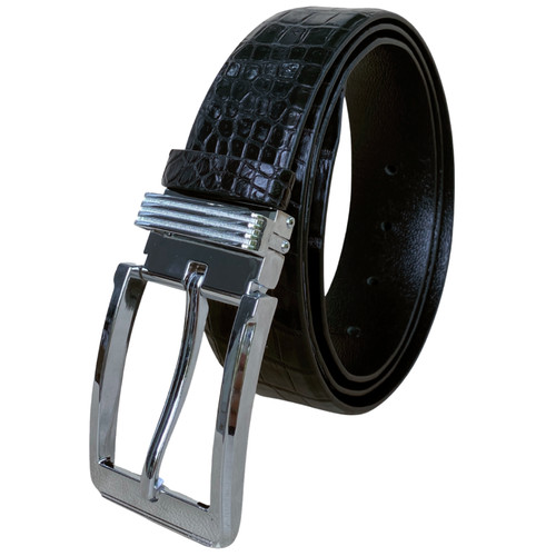 Black genuine crocodile - black,
