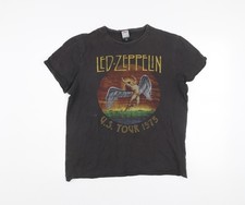 Amplified Men's Black M Led Zeppelin 1975 Tour Band T-Shirt