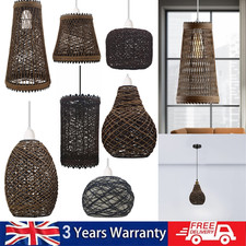 Modern Ceiling shade Wicker Pendant Lightshade Rattan Easy Fit Natural Lampshade