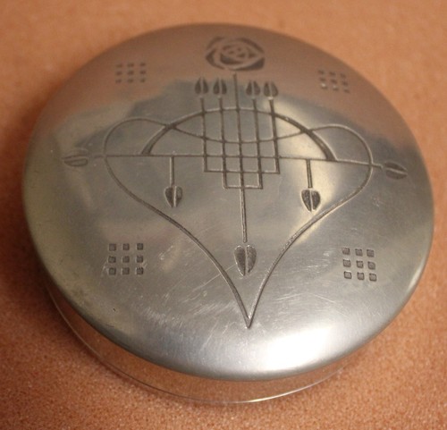 Art nouveau pewter trinket - art,
