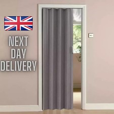 Grey Oak Effect Bi Folding Door PVC Panel Magnetic Sliding Accordion Concertina