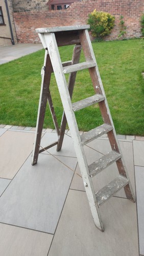 Vintage rustic wooden step - rustic,