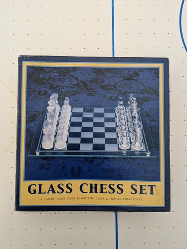 Vintage glass chess set - vintage,