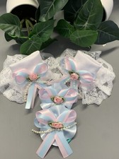 Romany/Spanish Frilly Socks Shoe Size 3-5 With Pink & Blue Bows & 2 Hair Bobbles