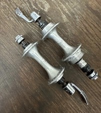 Vintage 80s Campagnolo #722/101 Chorus Small Flange Hubs & Skewers 36H ENGLISH