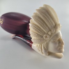9MM Filtered native American block meerschaum pipe handmade CPW Meerschaum #44