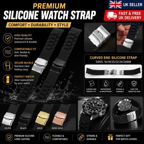Silicone watch strap - strap, 16mm