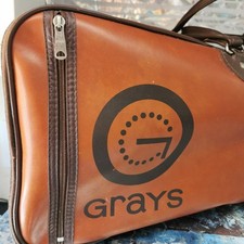 Vintage Grays Brown Vinyl Sports Bag Hockey Field Kit Retro Holdall Rucksack