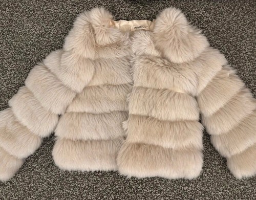 Woman cream faux fur coat - woman’s,