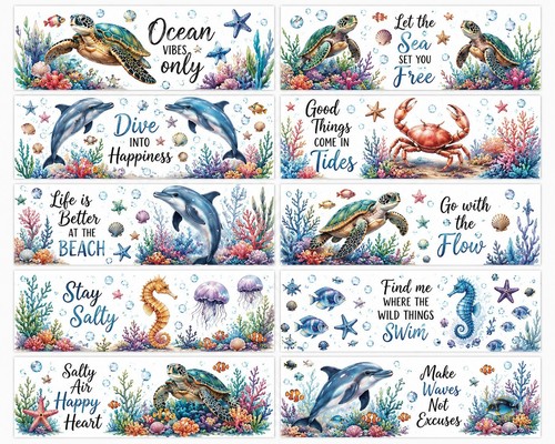 Cute sea stickers - stickers, dtf