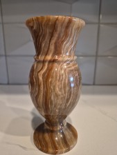 Vintage Brown Onyx Stone Vase