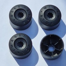 GENUINE VW GOLF PASSAT T-ROC POLO LOCKING WHEEL NUT BOLT PLASTIC COVERS CAPS x4