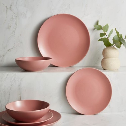 Stoneware piece dinner set - stoneware, 12