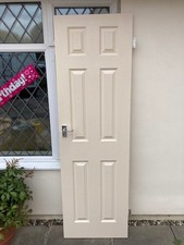 SLIM 6 PANEL CUPBOARD / INTERIOR ROOM GRAINED DOOR  196  cm x 60.5 cm