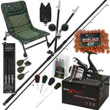 Carp Fishing Starter Set 12ft 3pc Compact Rod Reel Bite Alarm Chair Tackle Bait