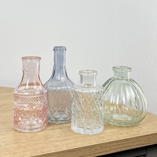 Glass bud vase set for - of, 4