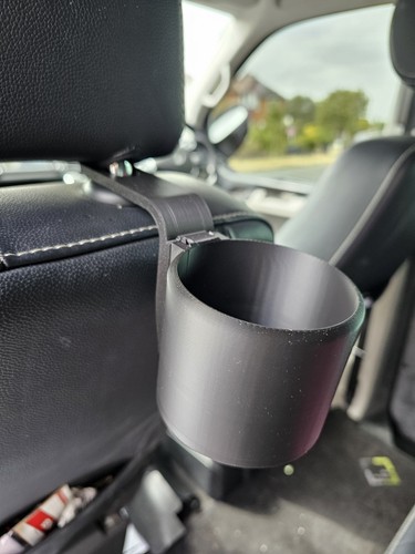 Rear seat headrest cup holder - seat,