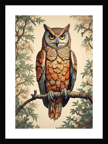 Intimate owl framed wall art - owl,