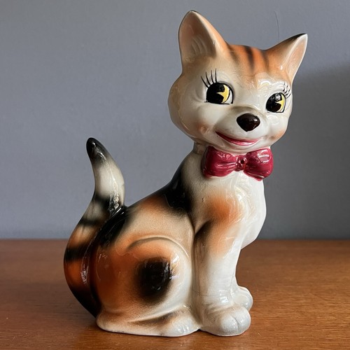 Vintage pottery cat - vintage,