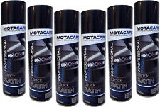 Satin Black Spray Paint Fan Nozzle Wide Durable Fast Drying 500ml x6 Motacare