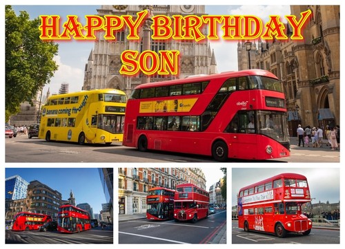 Bus happy birthday - birthday, son
